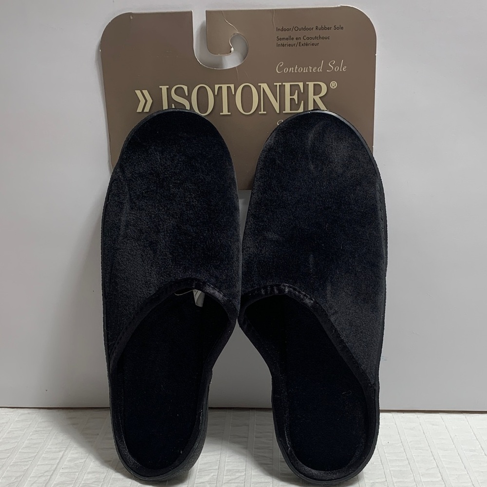 Wom XL Isotoner Classic Microterry Clog Slippers - Indoor/Outdoor Rubber Sole